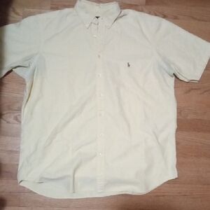 Polo by Ralph Lauren Men's XL Light Yellow Short Sleeve Button Down Shirt